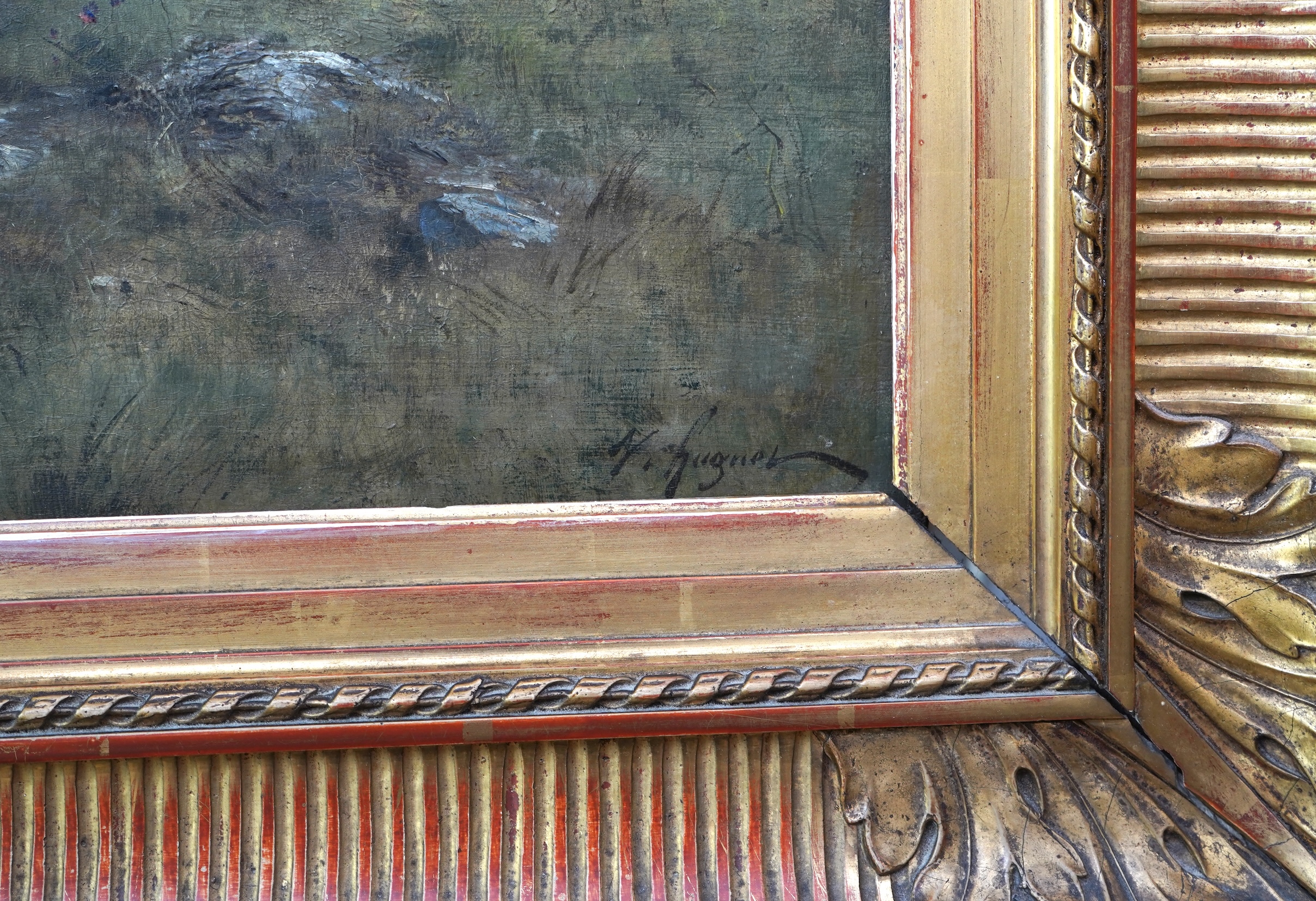 Edward Ladell, 1821-1886, A still life study of fruit and a wine glass on a tabletop